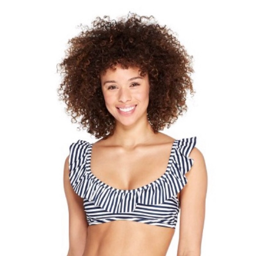 Vineyard vines striped blue bikini top Sz L